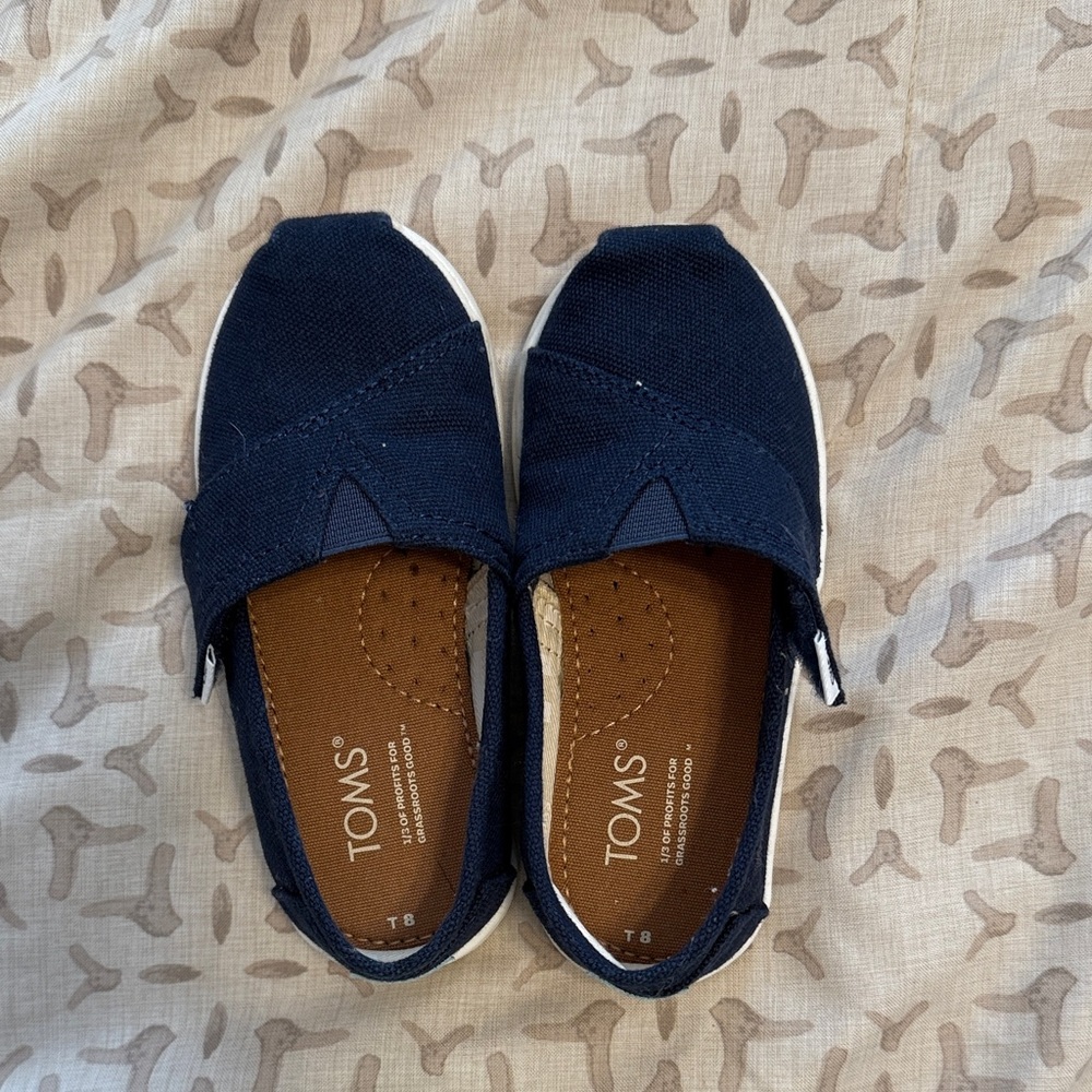 TOMS Kids Dark Blue Moccasins